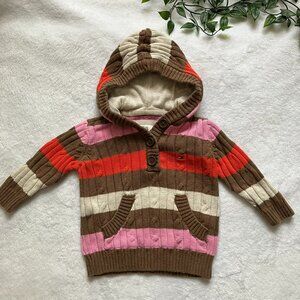 Tommy Hilfiger 6-9M Multicolor Striped Hooded Sweater 100% Cotton VGUC